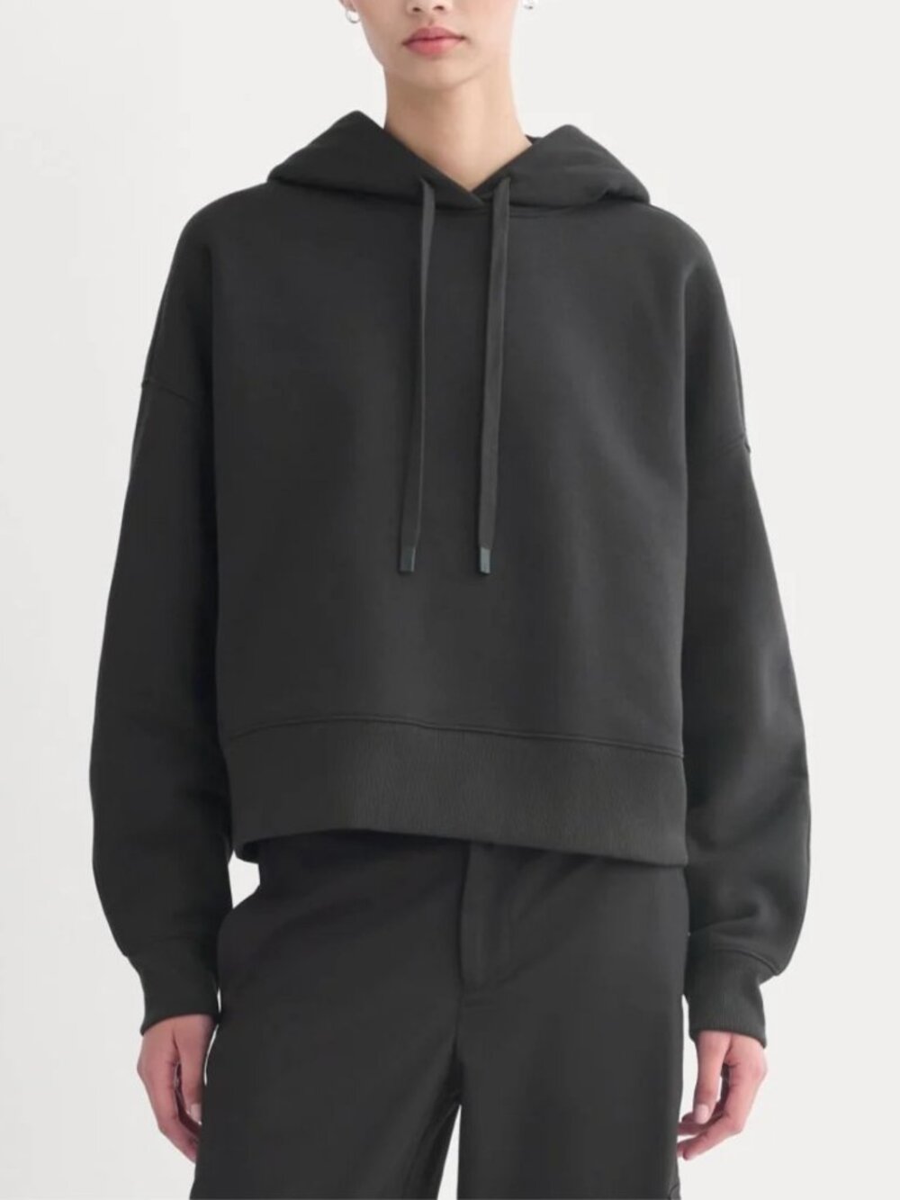 Everlane oversized side slit pullover hoodie black unisex size S